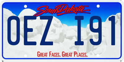 SD license plate 0EZI91