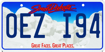 SD license plate 0EZI94