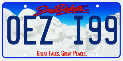 SD license plate 0EZI99