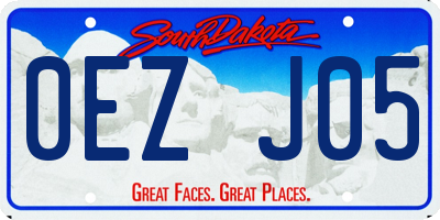 SD license plate 0EZJ05