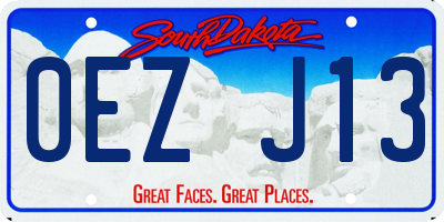 SD license plate 0EZJ13