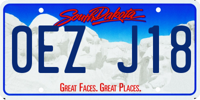 SD license plate 0EZJ18