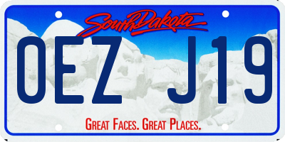 SD license plate 0EZJ19