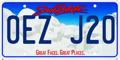SD license plate 0EZJ20