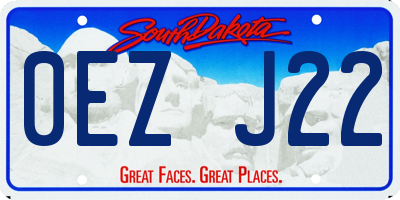 SD license plate 0EZJ22
