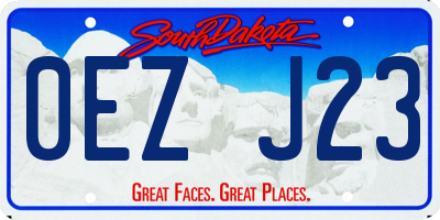 SD license plate 0EZJ23