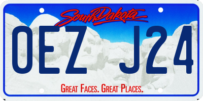 SD license plate 0EZJ24
