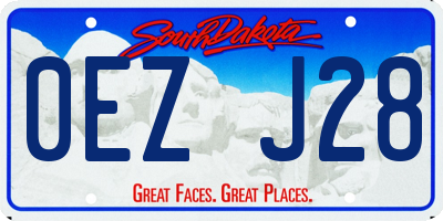 SD license plate 0EZJ28
