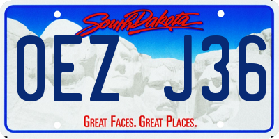 SD license plate 0EZJ36