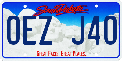 SD license plate 0EZJ40