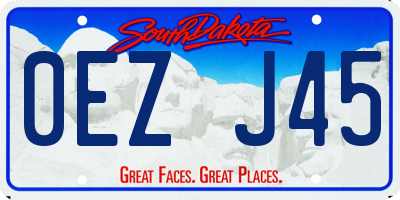SD license plate 0EZJ45