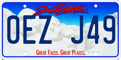 SD license plate 0EZJ49