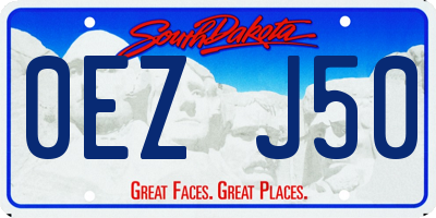 SD license plate 0EZJ50