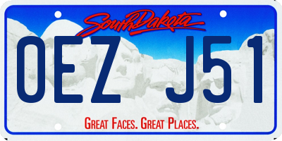 SD license plate 0EZJ51