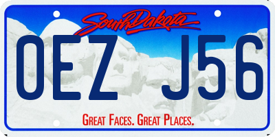 SD license plate 0EZJ56