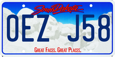 SD license plate 0EZJ58