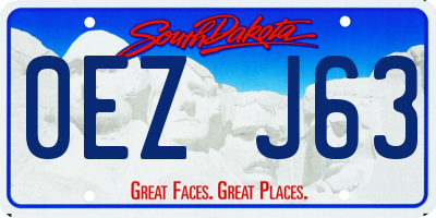 SD license plate 0EZJ63