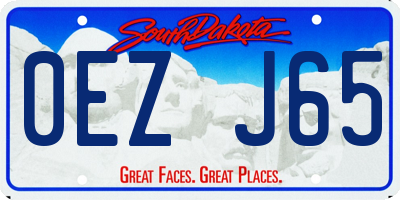 SD license plate 0EZJ65