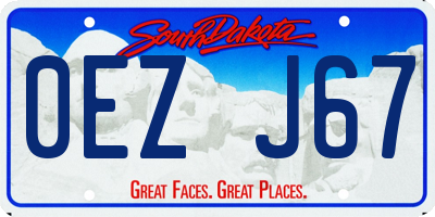 SD license plate 0EZJ67