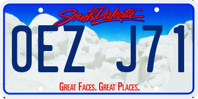 SD license plate 0EZJ71