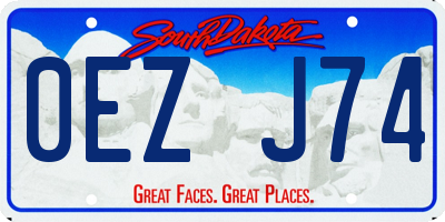 SD license plate 0EZJ74
