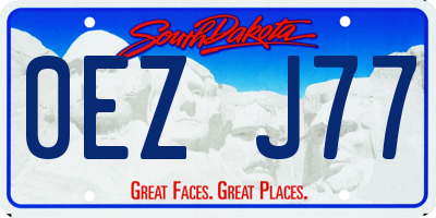 SD license plate 0EZJ77