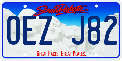 SD license plate 0EZJ82