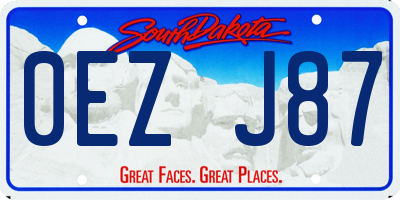 SD license plate 0EZJ87