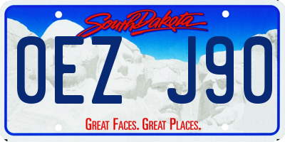 SD license plate 0EZJ90