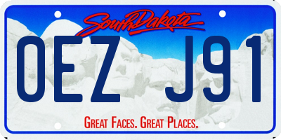 SD license plate 0EZJ91