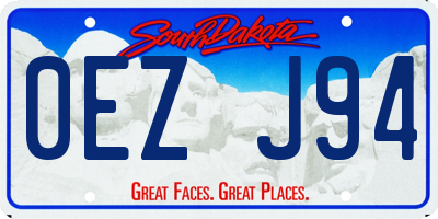 SD license plate 0EZJ94