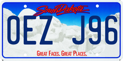 SD license plate 0EZJ96