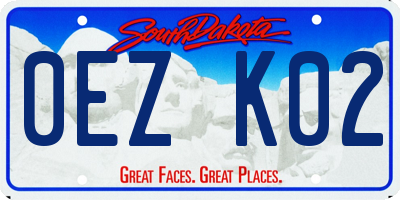 SD license plate 0EZK02