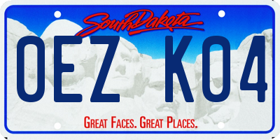 SD license plate 0EZK04