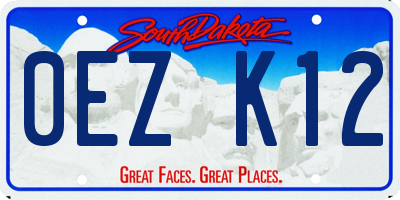 SD license plate 0EZK12