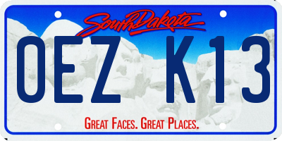 SD license plate 0EZK13
