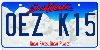 SD license plate 0EZK15