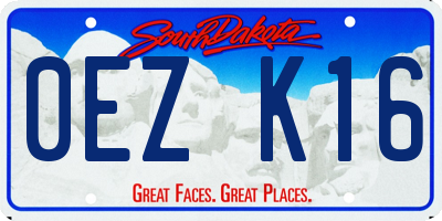 SD license plate 0EZK16