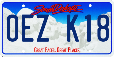 SD license plate 0EZK18