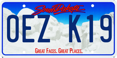 SD license plate 0EZK19