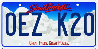 SD license plate 0EZK20