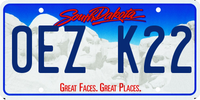 SD license plate 0EZK22