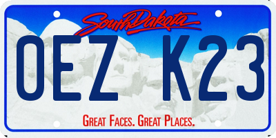 SD license plate 0EZK23