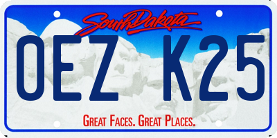 SD license plate 0EZK25
