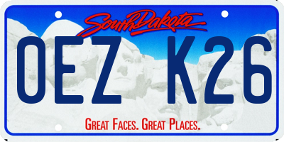 SD license plate 0EZK26