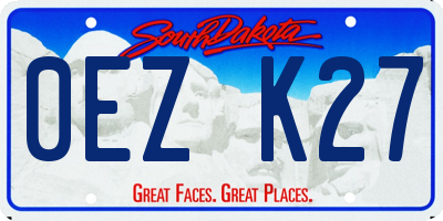 SD license plate 0EZK27