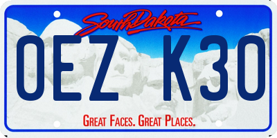 SD license plate 0EZK30