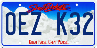 SD license plate 0EZK32