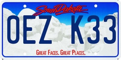 SD license plate 0EZK33
