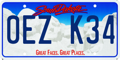 SD license plate 0EZK34
